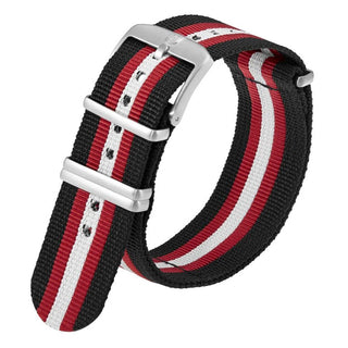 NATO-Armband, 23 mm, FNX.2301.20Q.2.K, Schwarz / Rot / Weiß