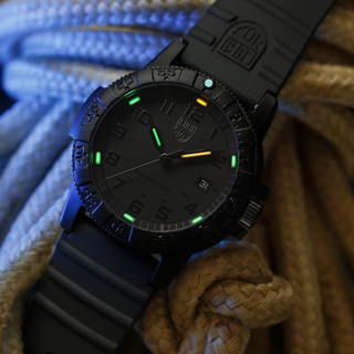 Leatherback SEA Turtle, 39 mm, Outdoor Uhr - 0301.L, Front view, Night mode.