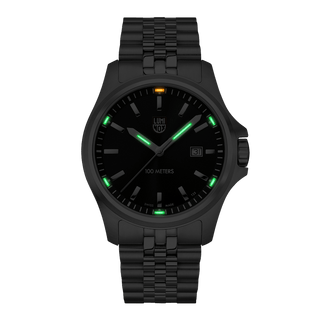 Sport Timer, 43 mm, Sport Uhr - 2521	,Nachtansicht mit grünen und orangenen Leuchtröhren