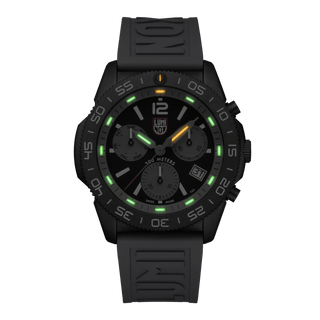 Pacific Diver Chronograph, 44 mm, Diver Watch - 3148	,Night view with green and orange light tubes