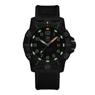 Navy SEAL, 45 mm, Taucheruhr - 4231.SET, Nachtansicht mit grünen und orangenen Leuchtröhren