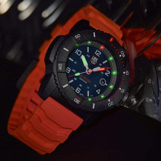 Navy SEAL, 45 mm, Taucheruhr - 3603, UV Shot grüne und orangene Leuchtröhren